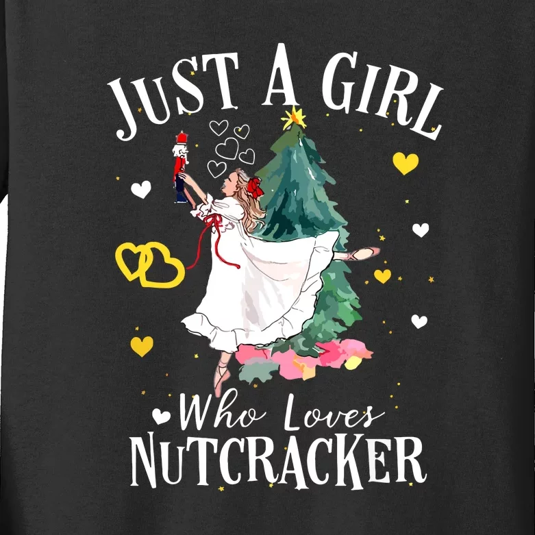 Christmas Ballet Just A Girl Who Loves Nutcrackers Gift Kids Long Sleeve Shirt