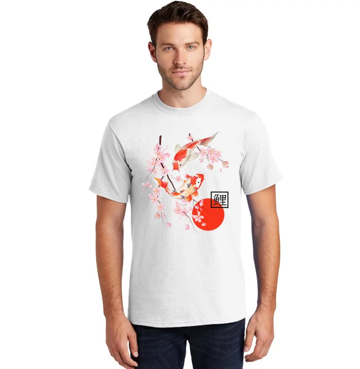 Cherry Blossom Japanese Koi Carp Fish Sakura Tall T-Shirt