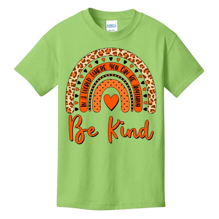 Cute Be Kind Wear Orange Rainbow Kids T-Shirt