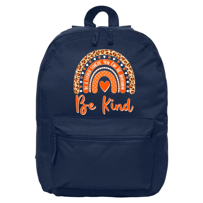 Cute Be Kind Wear Orange Rainbow 16 in Basic Backpack