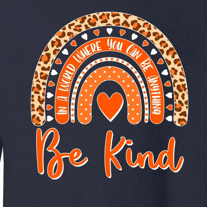 Cute Be Kind Wear Orange Rainbow Toddler Sweatshirt