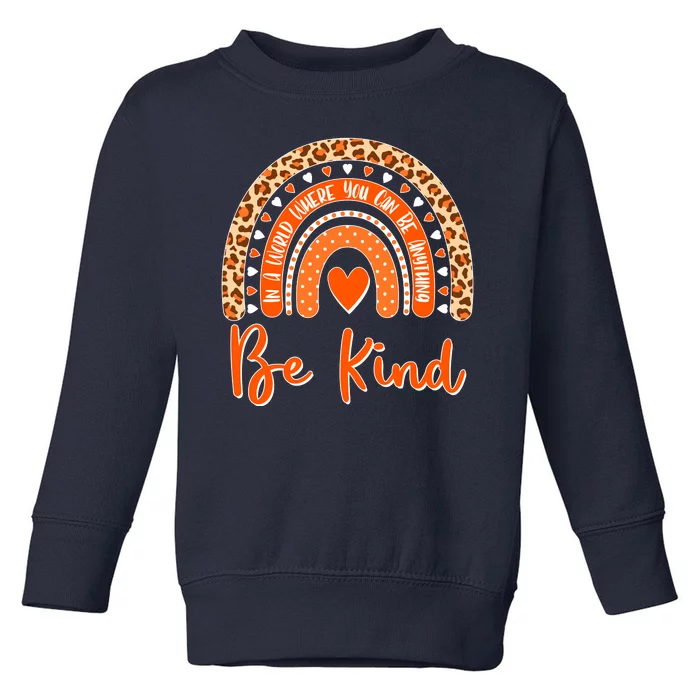 Cute Be Kind Wear Orange Rainbow Toddler Sweatshirt