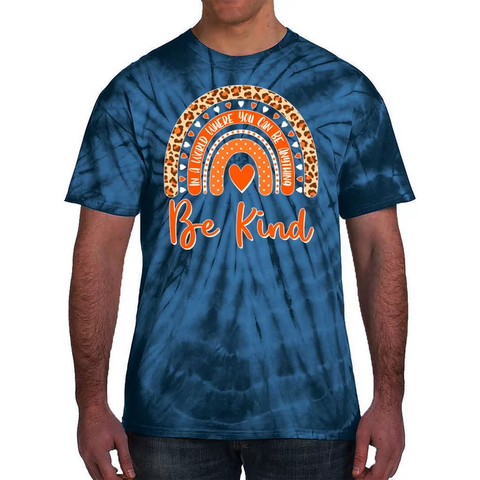 Cute Be Kind Wear Orange Rainbow Tie-Dye T-Shirt