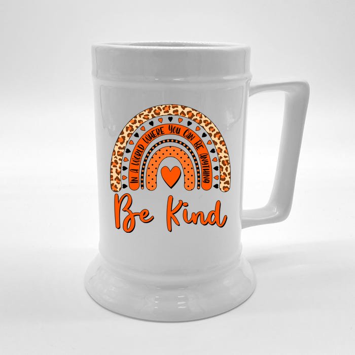 Cute Be Kind Wear Orange Rainbow Front & Back Beer Stein