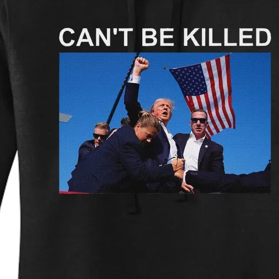 CanT Be Killed Trump Strong Support Women's Pullover Hoodie