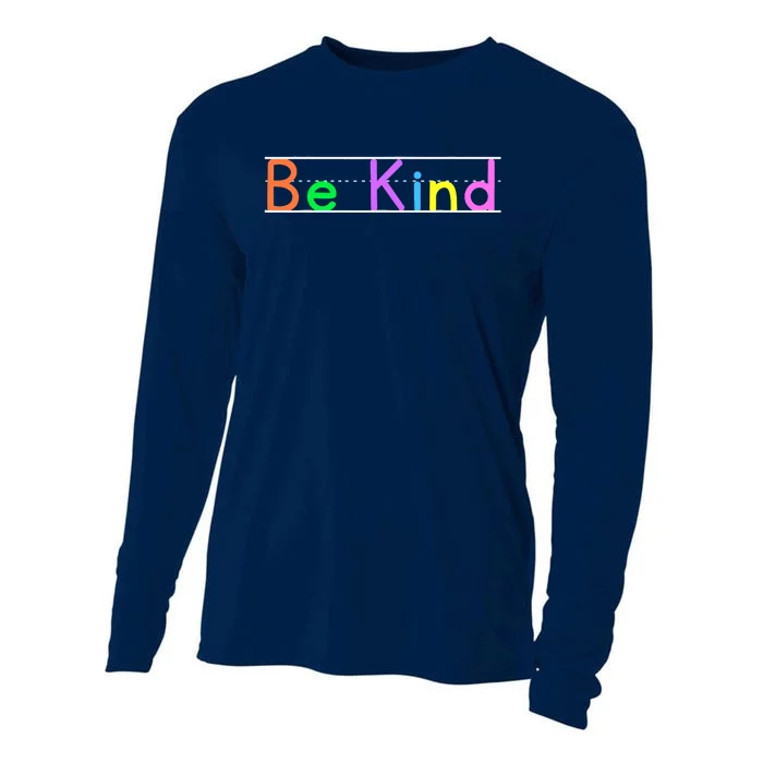 Colorful Be Kind Primary Style Boy Girl Teachers Cooling Performance Long Sleeve Crew