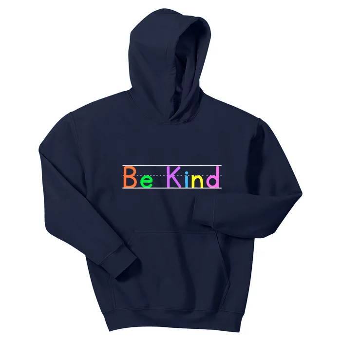 Colorful Be Kind Primary Style Boy Girl Teachers Kids Hoodie