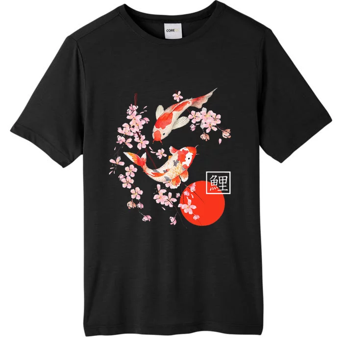 Cherry Blossom Koi Carp Fish Japanese Sakura Graphic Art ChromaSoft Performance T-Shirt