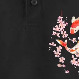 Cherry Blossom Koi Carp Fish Japanese Sakura Graphic Art Dry Zone Grid Performance Polo