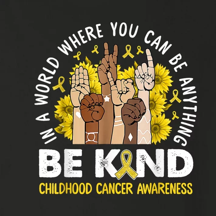 Childhood Be Kind Sign Language Childhood Cancer Awareness Toddler Long Sleeve Shirt