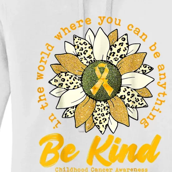 Childhood Be Kind Sunflower Gold Cancer Awareness Ribbon Women's Pullover Hoodie