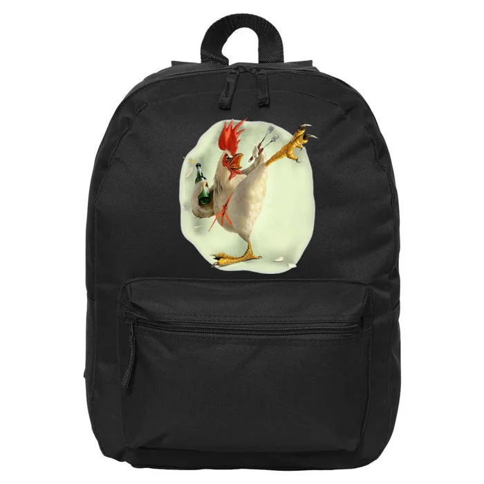 Chicken Beer Karate Kick Cool Chicken 16 in Basic Backpack