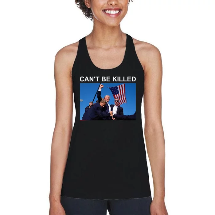 Cant Be Killed Trump Cant Be Killed Women's Racerback Tank