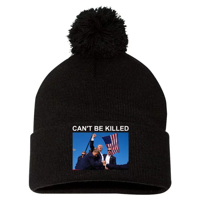 Cant Be Killed Trump Cant Be Killed Pom Pom 12in Knit Beanie