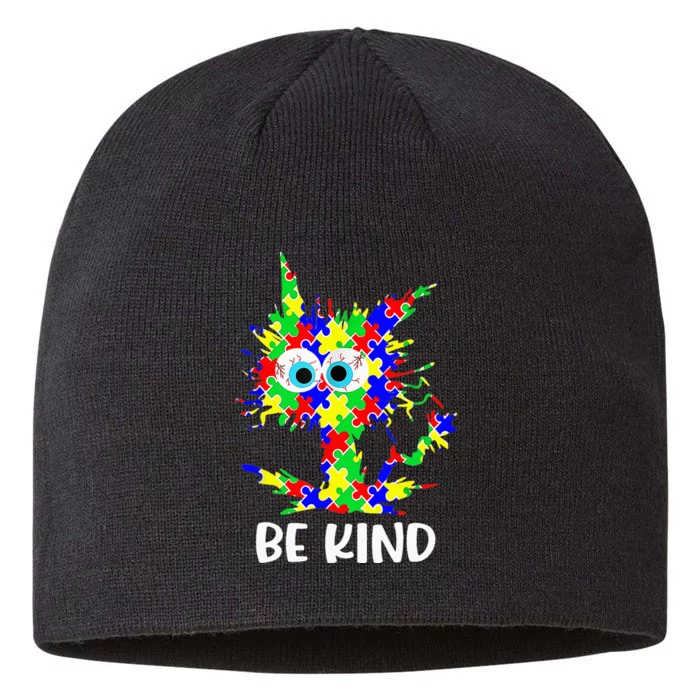 Cat Be Kind Autism Awareness Puzzle 8 1/2in Sustainable Knit Beanie