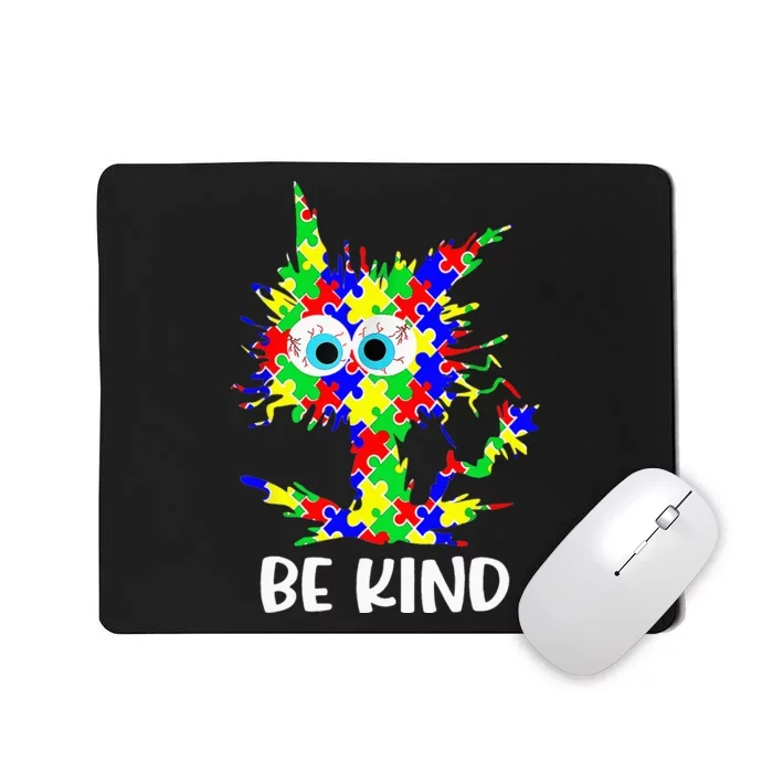 Cat Be Kind Autism Awareness Puzzle Mousepad