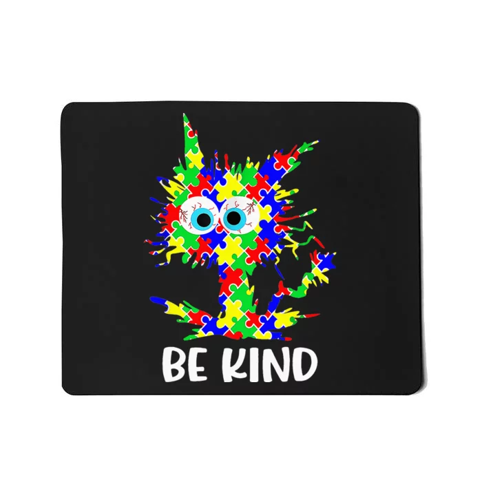 Cat Be Kind Autism Awareness Puzzle Mousepad