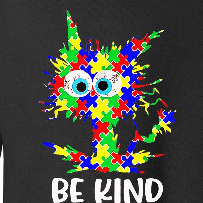 Cat Be Kind Autism Awareness Puzzle Toddler Sweatshirt