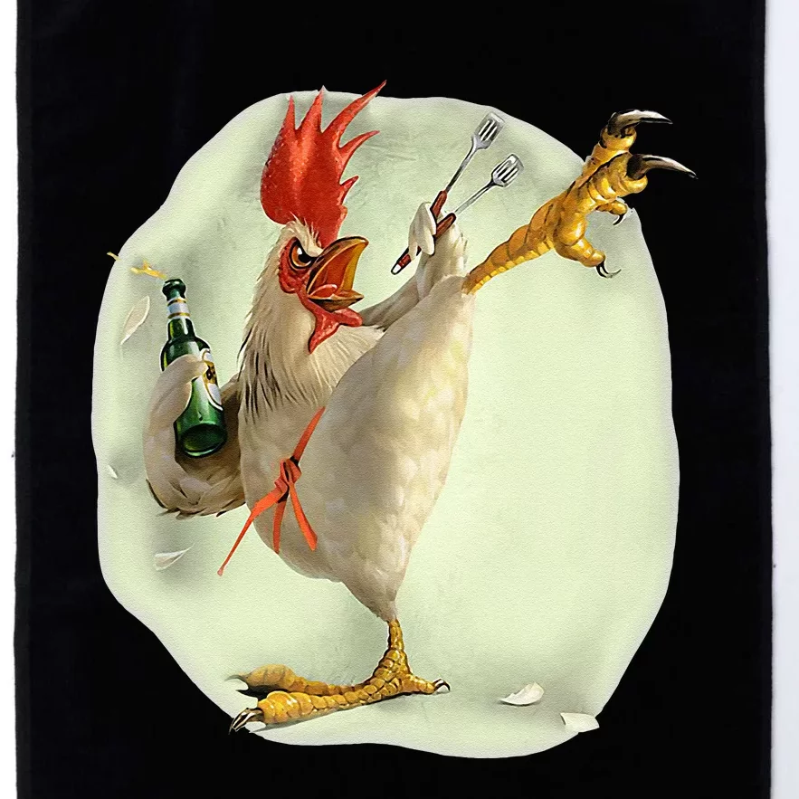 Chicken Beer Karate Kick Cool Chicken Funny Chicken Farmer Platinum Collection Golf Towel