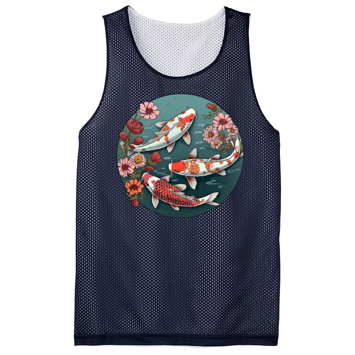 Cherry Blossom Koi Fish Japanese Mesh Reversible Basketball Jersey Tank