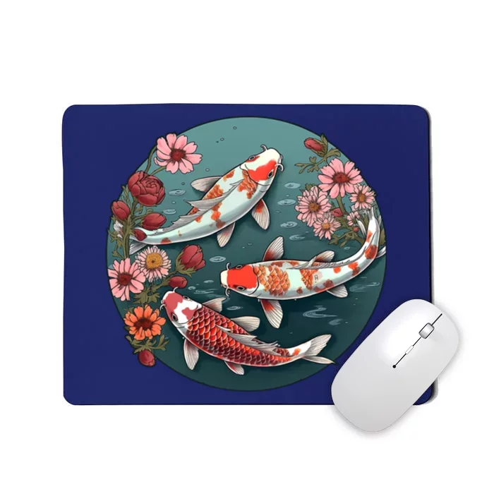 Cherry Blossom Koi Fish Japanese Mousepad