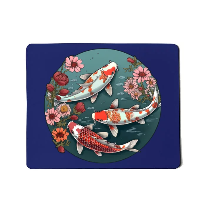 Cherry Blossom Koi Fish Japanese Mousepad