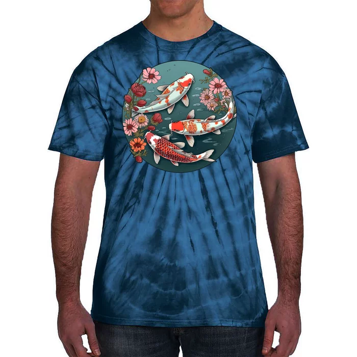 Cherry Blossom Koi Fish Japanese Tie-Dye T-Shirt