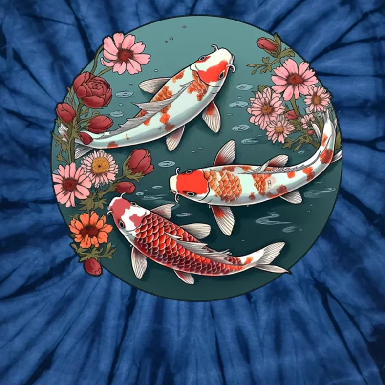 Cherry Blossom Koi Fish Japanese Tie-Dye T-Shirt