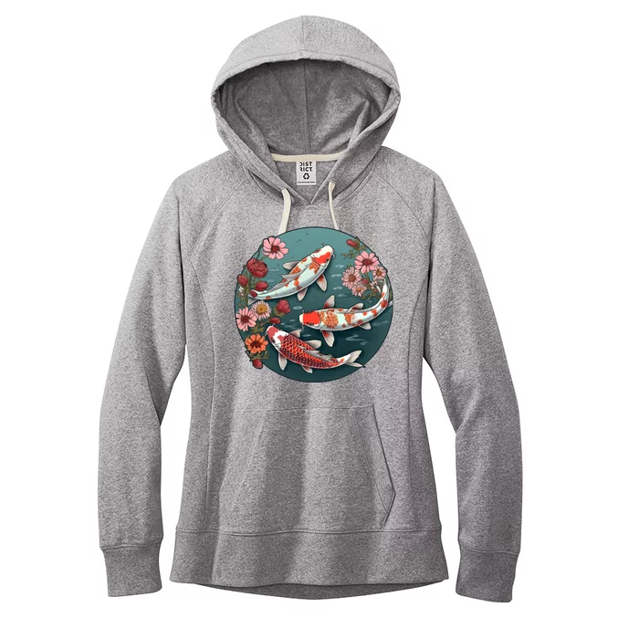 Cherry Blossom Koi Fish Japanese Women's Fleece Hoodie