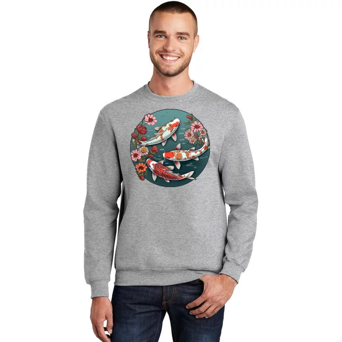 Cherry Blossom Koi Fish Japanese Tall Sweatshirt