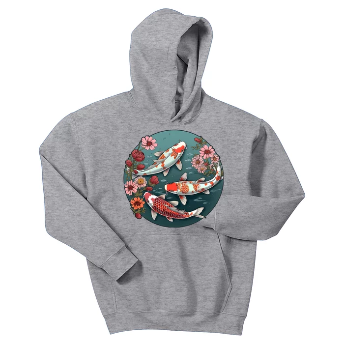 Cherry Blossom Koi Fish Japanese Kids Hoodie