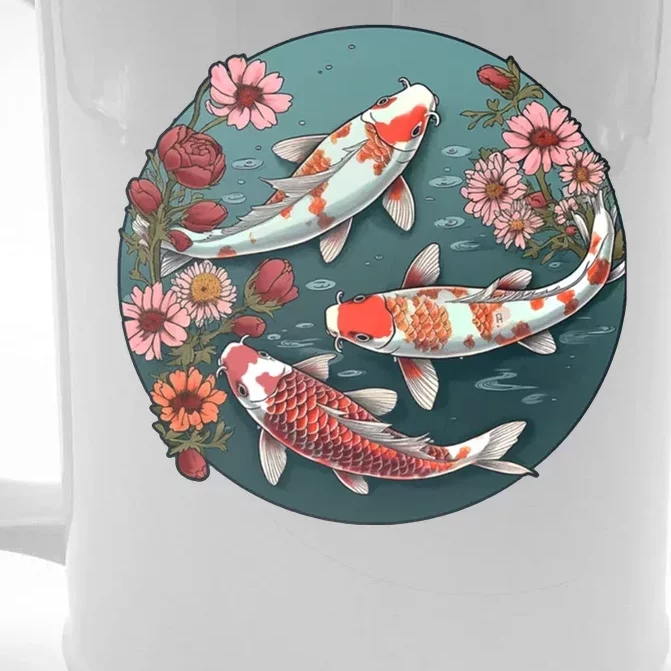 Cherry Blossom Koi Fish Japanese Front & Back Beer Stein