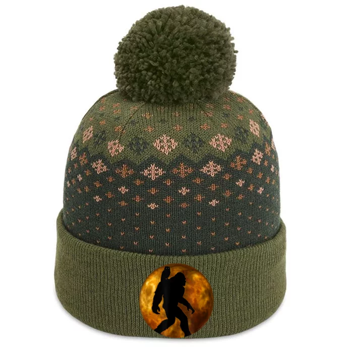 Cool Bigfoot Lovers Design With Full Moon Bigfoot The Baniff Cuffed Pom Beanie