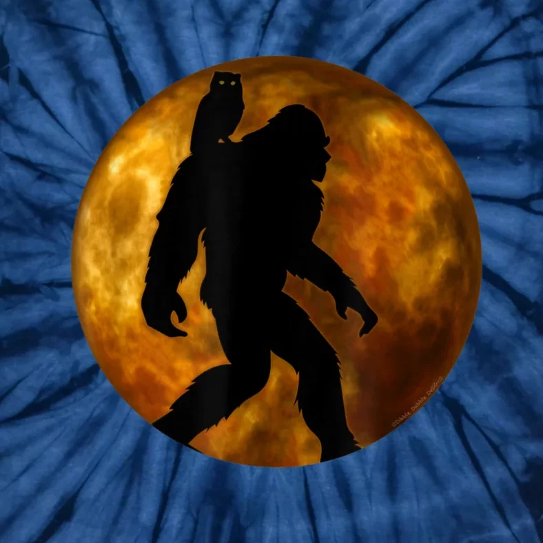 Cool Bigfoot Lovers Design With Full Moon Bigfoot Tie-Dye T-Shirt