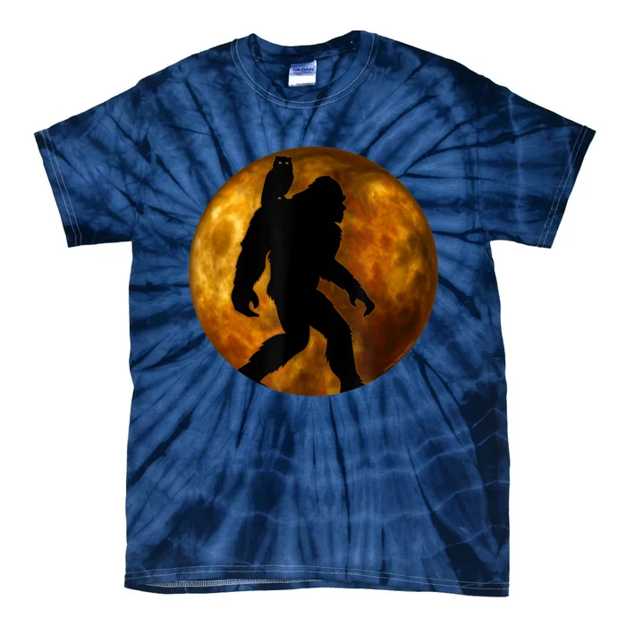 Cool Bigfoot Lovers Design With Full Moon Bigfoot Tie-Dye T-Shirt