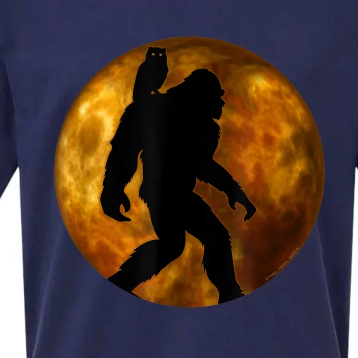 Cool Bigfoot Lovers Design With Full Moon Bigfoot Sueded Cloud Jersey T-Shirt