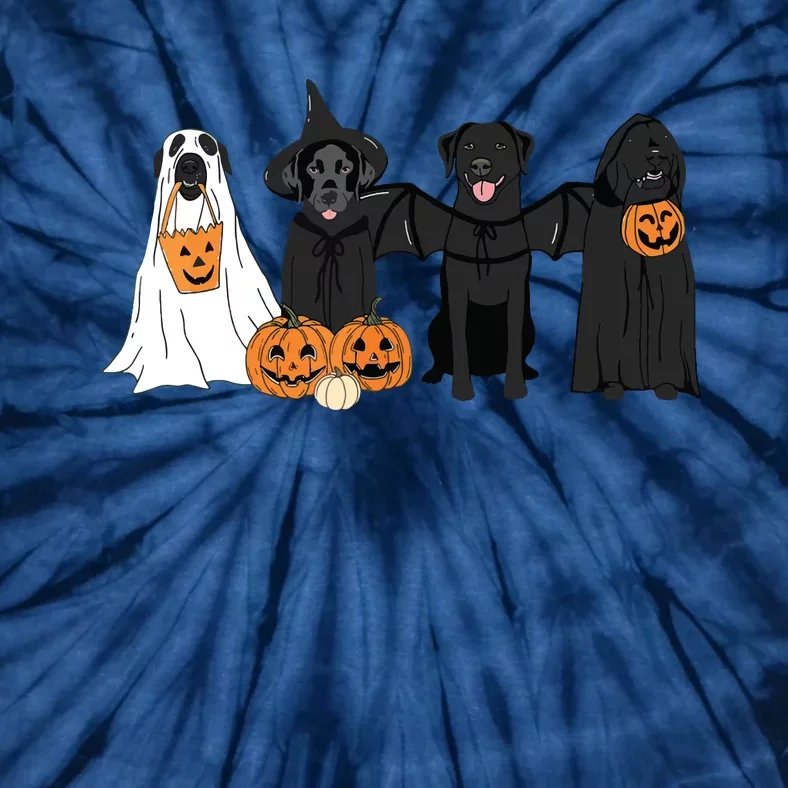 Cute Black Labrador Dog Halloween Pumpkin Labrador Dog Mom Tie-Dye T-Shirt