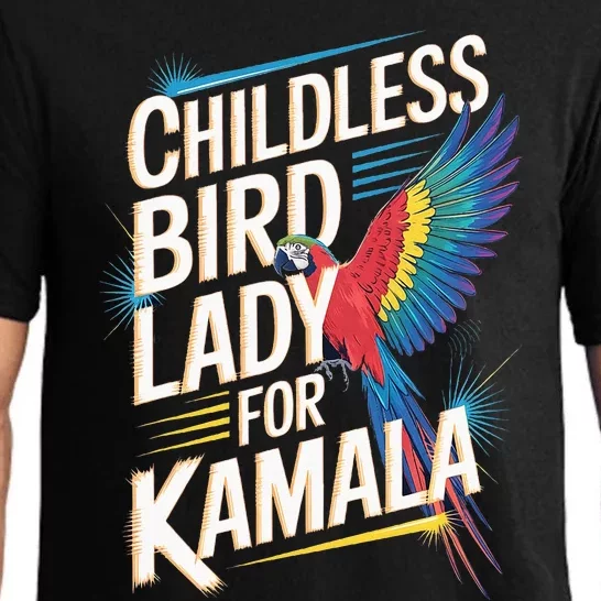 Childless Bird Lady For Kamala Harris 2024 Bird Lover Parrot Pajama Set