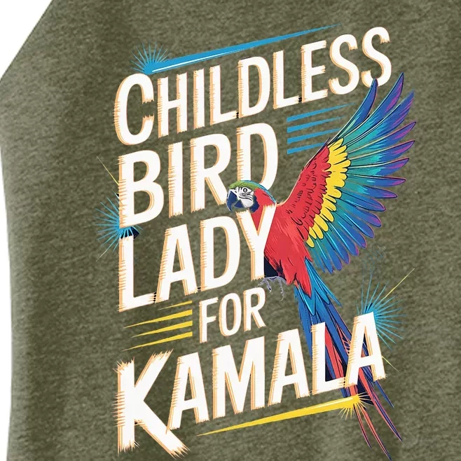 Childless Bird Lady For Kamala Harris 2024 Bird Lover Parrot Women’s Perfect Tri Rocker Tank