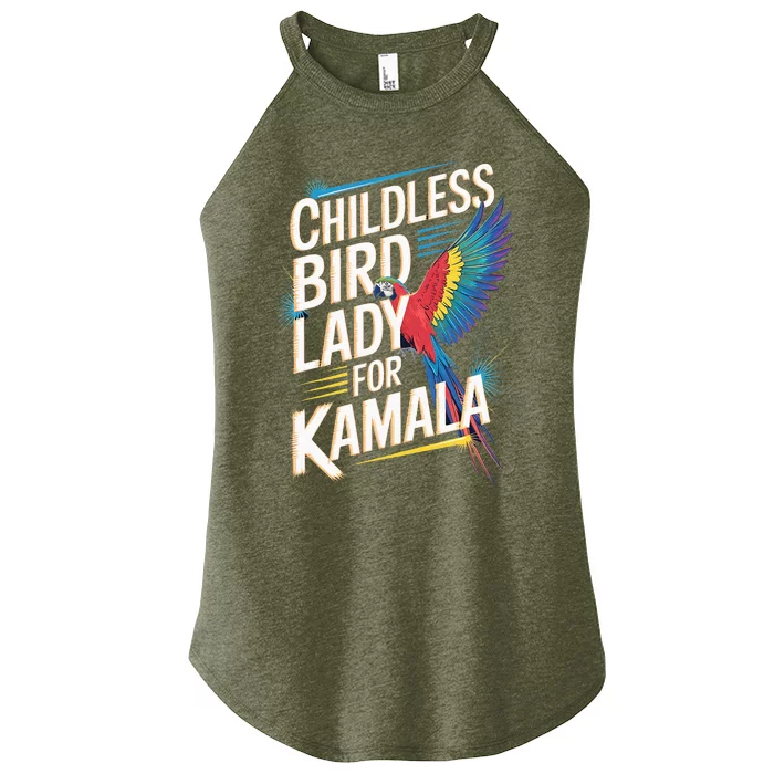 Childless Bird Lady For Kamala Harris 2024 Bird Lover Parrot Women’s Perfect Tri Rocker Tank