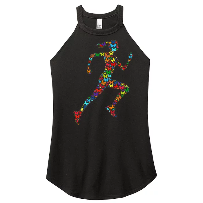 Colorful Butterfly Lover Fitness And Running Women’s Perfect Tri Rocker Tank