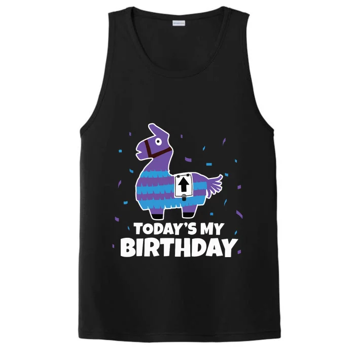 Cute Birthday Llama Funny Bday Animal Party Tee Performance Tank