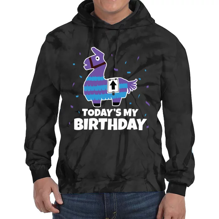 Cute Birthday Llama Funny Bday Animal Party Tee Tie Dye Hoodie