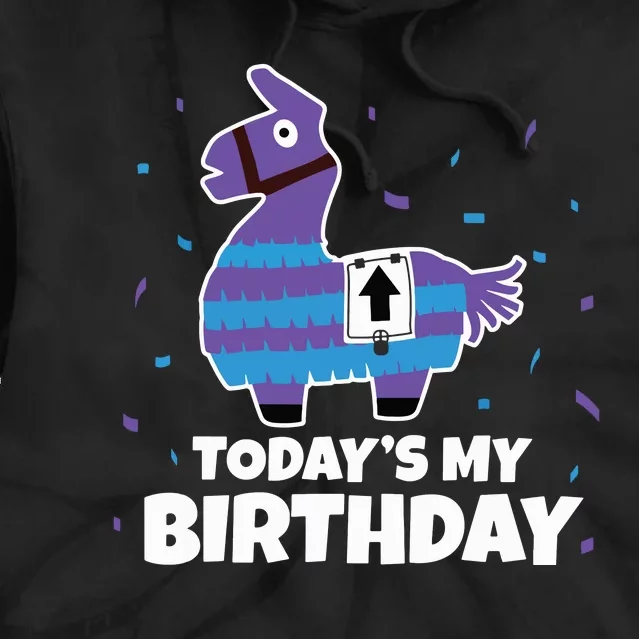 Cute Birthday Llama Funny Bday Animal Party Tee Tie Dye Hoodie