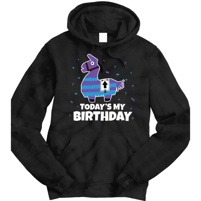 Cute Birthday Llama Funny Bday Animal Party Tee Tie Dye Hoodie