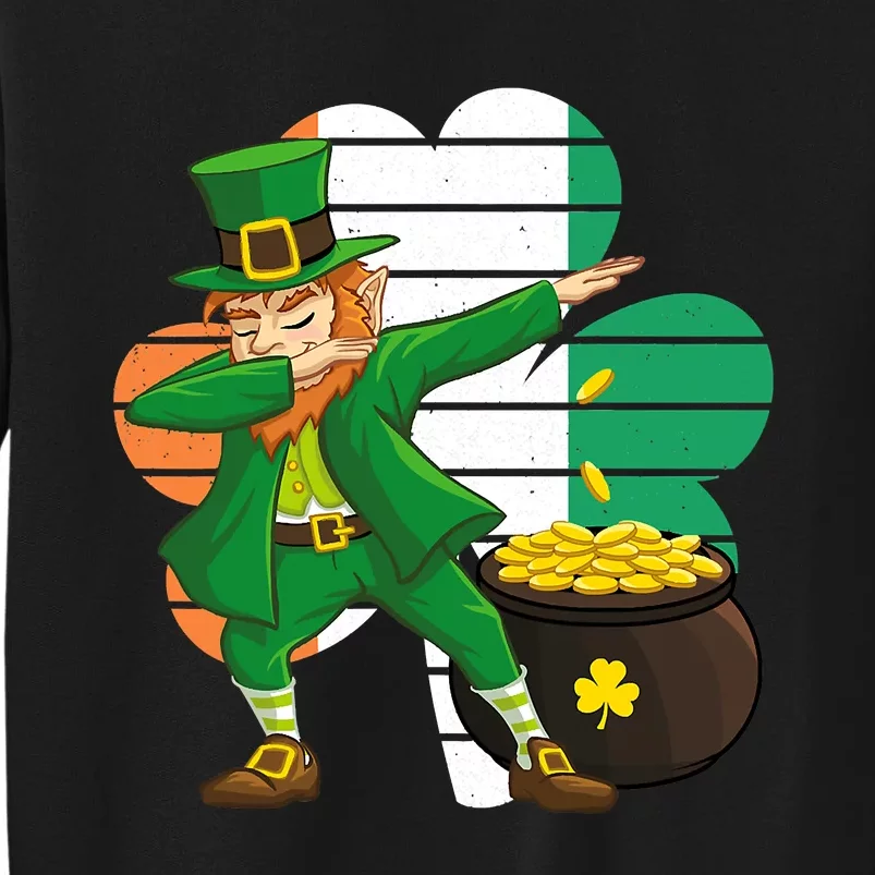 Dabbing leprechaun Face Mask St Patrick's Day Boys Kids Men Tall Sweatshirt