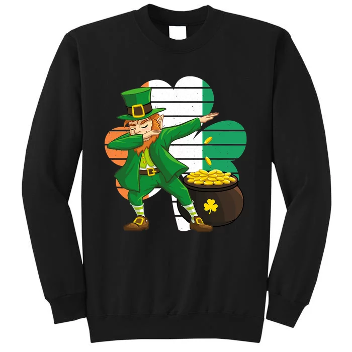 Dabbing leprechaun Face Mask St Patrick's Day Boys Kids Men Tall Sweatshirt