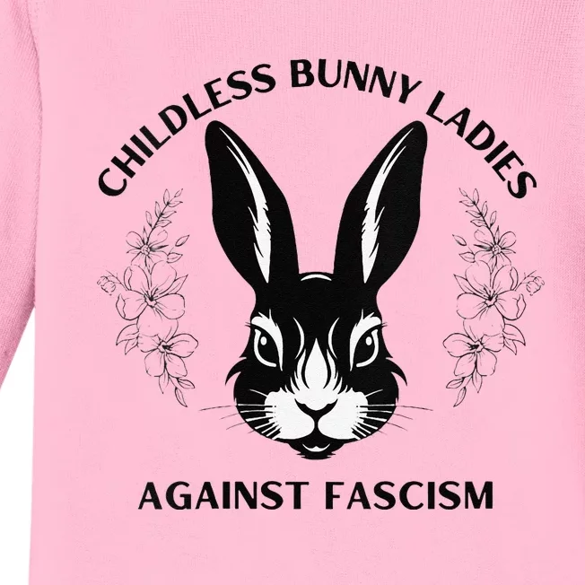 Childless Bunny Lady Rabbit Mom Democrat Vote Blue Baby Long Sleeve Bodysuit