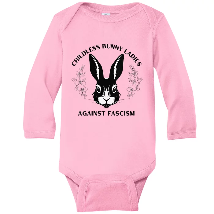 Childless Bunny Lady Rabbit Mom Democrat Vote Blue Baby Long Sleeve Bodysuit