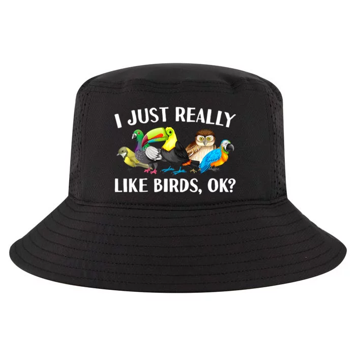 Cool Bird Lover Bird Watcher Nerd Parrot Birds Cool Comfort Performance Bucket Hat